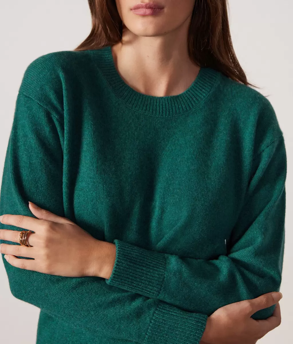 Kobieta Falconeri Dark_Green Swetry Z Okrągłym Dekoltem Sweter Z Okrągłym Dekoltem Z Kaszmiru Ultrasoft - 3