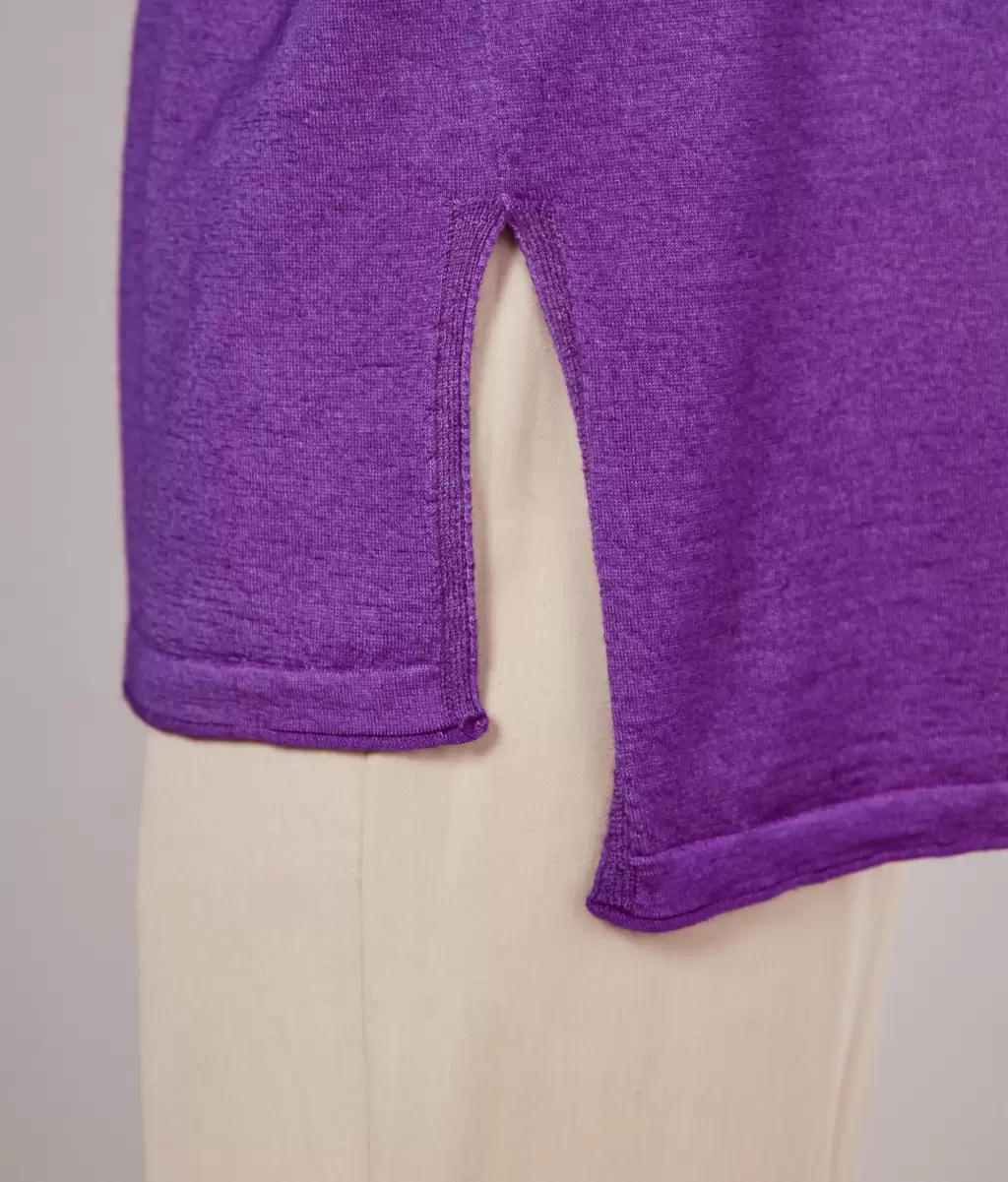 Falconeri Violet Swetry Z Okrągłym Dekoltem Kobieta Bluzka Z Dekoltem W Łódkę Z Kaszmiru Ultrafine - 3
