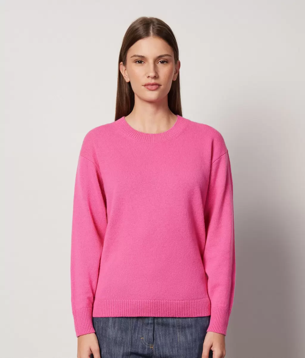 Pink Swetry Z Okrągłym Dekoltem Sweter Z Okrągłym Dekoltem Z Kaszmiru Ultrasoft Falconeri Kobieta - 1