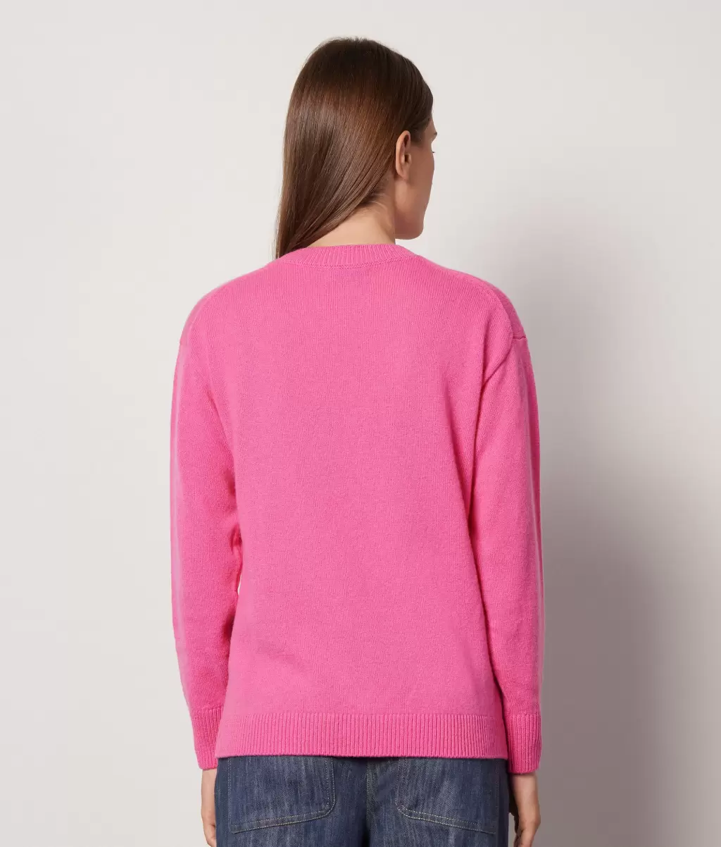 Pink Swetry Z Okrągłym Dekoltem Sweter Z Okrągłym Dekoltem Z Kaszmiru Ultrasoft Falconeri Kobieta - 2