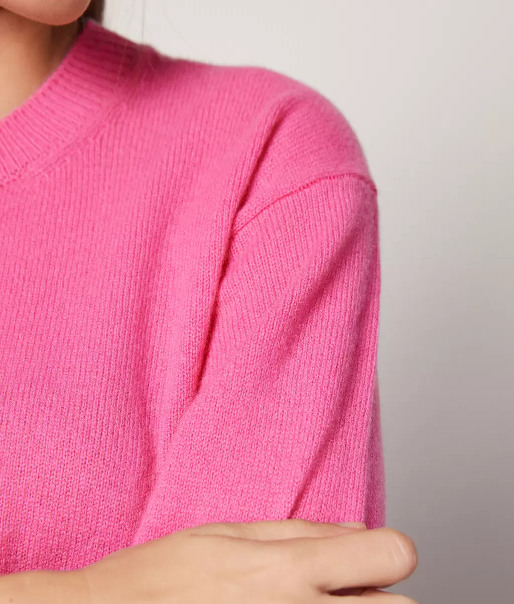 Pink Swetry Z Okrągłym Dekoltem Sweter Z Okrągłym Dekoltem Z Kaszmiru Ultrasoft Falconeri Kobieta - 3