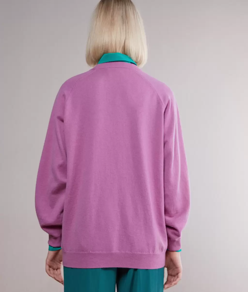 Falconeri Swetry Z Okrągłym Dekoltem Kobieta Bluzka Maxi Z Okągłym Dekoltem Z Kaszmiru Ultrasoft Pink - 2