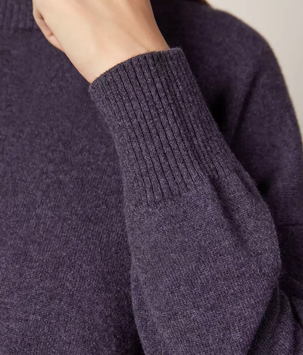 Sweter Z Okrągłym Dekoltem I Rozcięciami Z Kaszmiru Ultrasoft Violet Falconeri Swetry Z Okrągłym Dekoltem Kobieta - 3