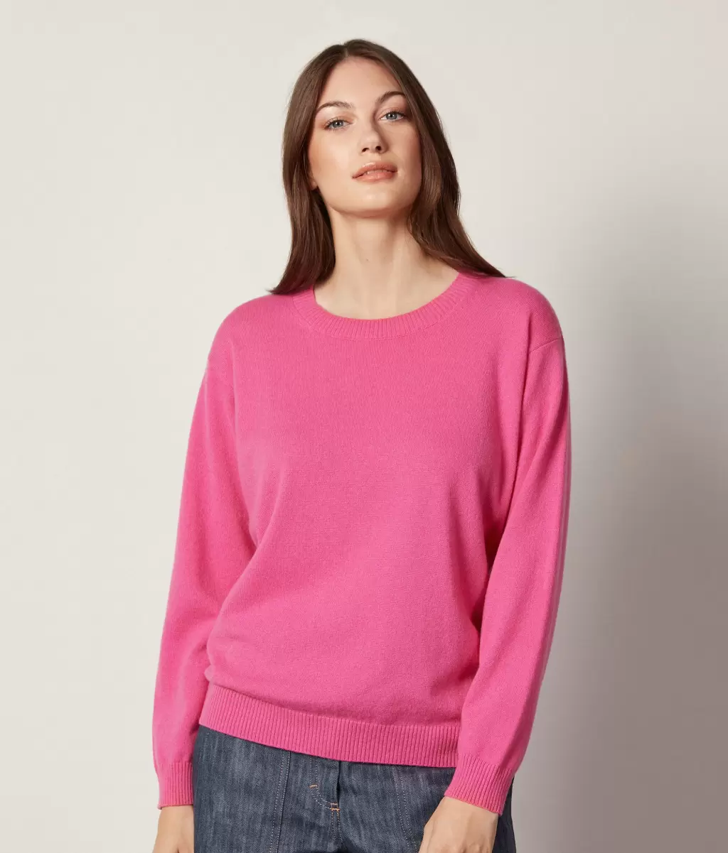 Pink Swetry Z Okrągłym Dekoltem Falconeri Sweter Z Dekoltem W Łódkę Z Kaszmiru Ultrasoft Kobieta - 1