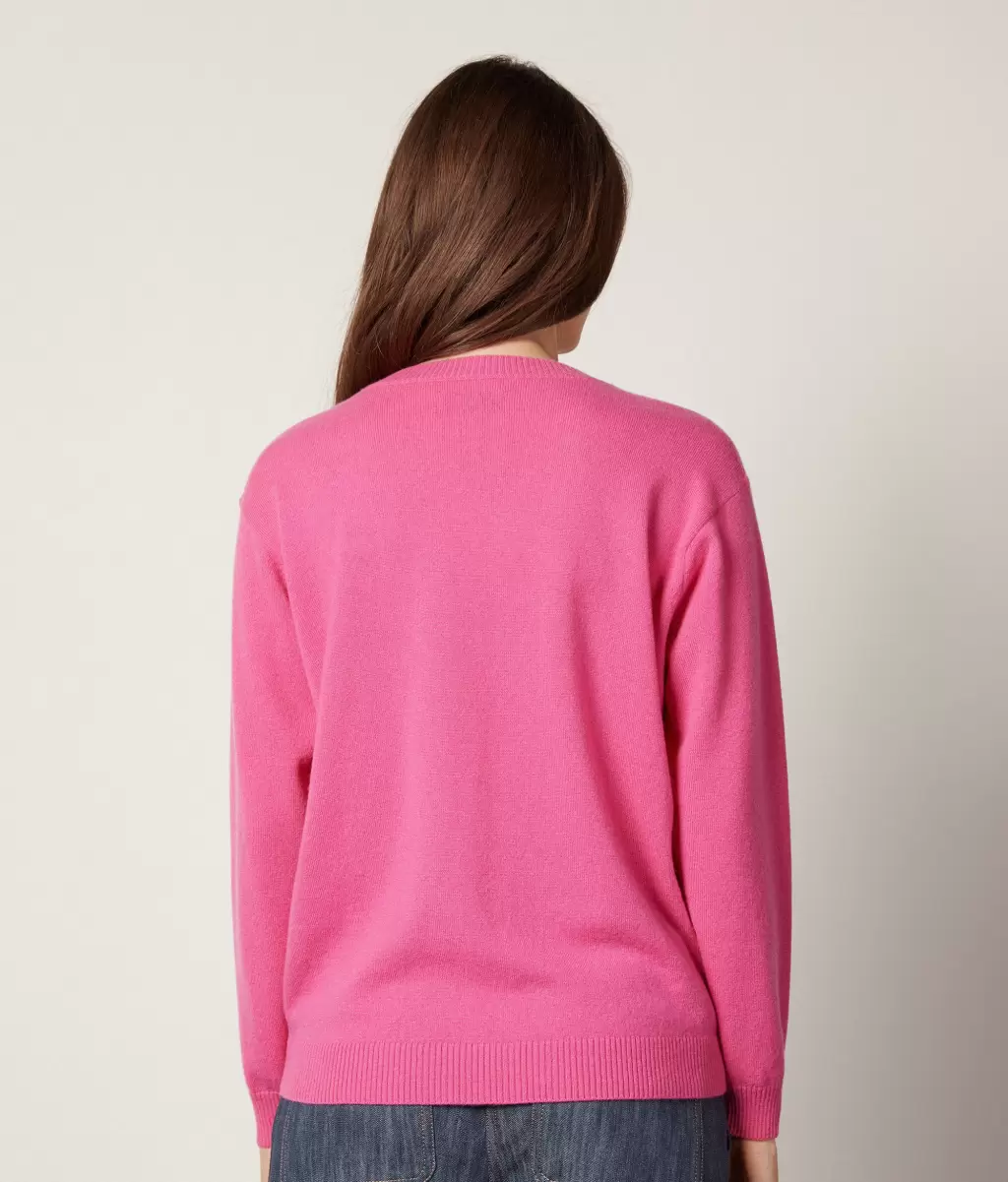 Pink Swetry Z Okrągłym Dekoltem Falconeri Sweter Z Dekoltem W Łódkę Z Kaszmiru Ultrasoft Kobieta - 2
