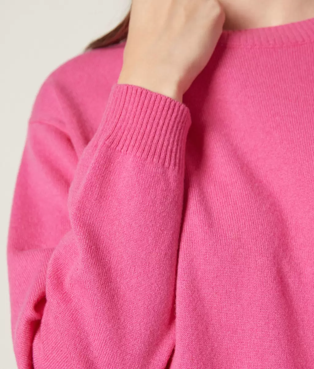 Pink Swetry Z Okrągłym Dekoltem Falconeri Sweter Z Dekoltem W Łódkę Z Kaszmiru Ultrasoft Kobieta - 3
