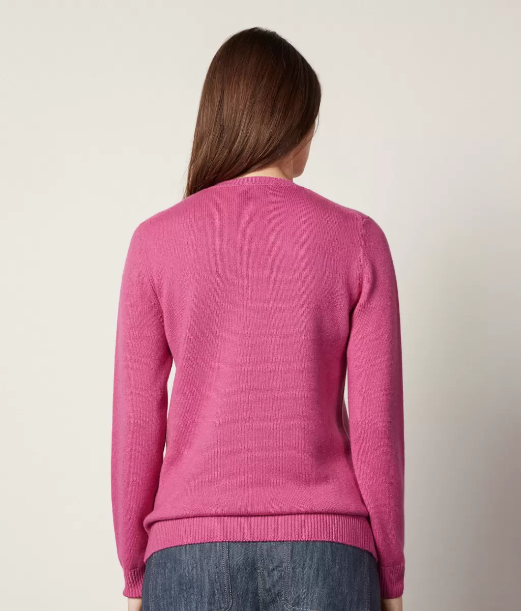 Pink Falconeri Swetry Z Okrągłym Dekoltem Pulower Z Kaszmiru Ultrasoft Kobieta - 2