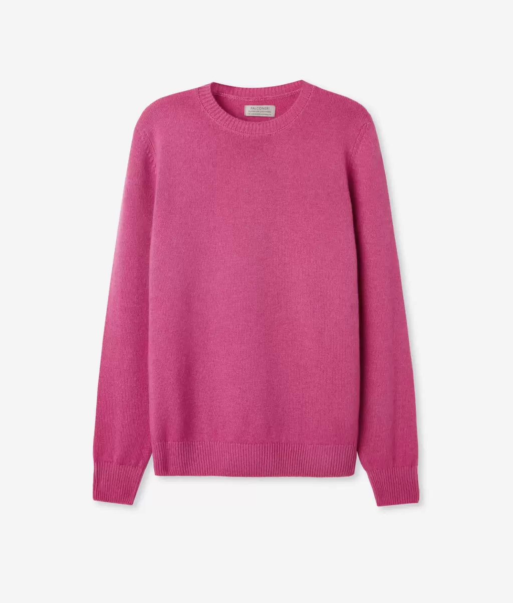 Pink Falconeri Swetry Z Okrągłym Dekoltem Pulower Z Kaszmiru Ultrasoft Kobieta - 4