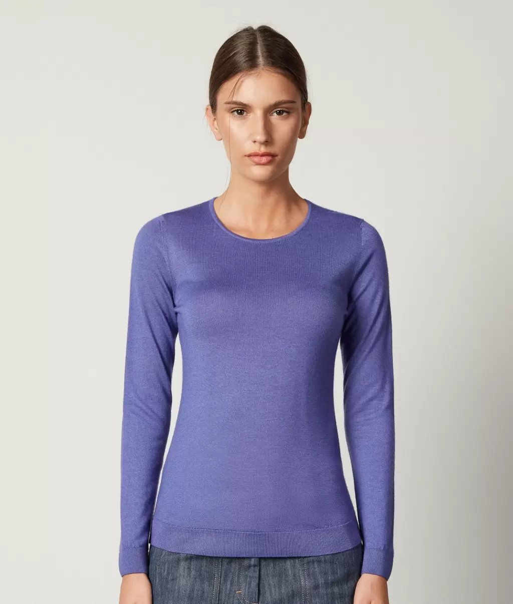 Swetry Z Okrągłym Dekoltem Falconeri Pulower Z Kaszmiru Ultrafine Kobieta Violet - 1