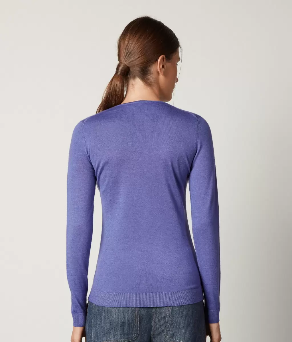 Swetry Z Okrągłym Dekoltem Falconeri Pulower Z Kaszmiru Ultrafine Kobieta Violet - 2