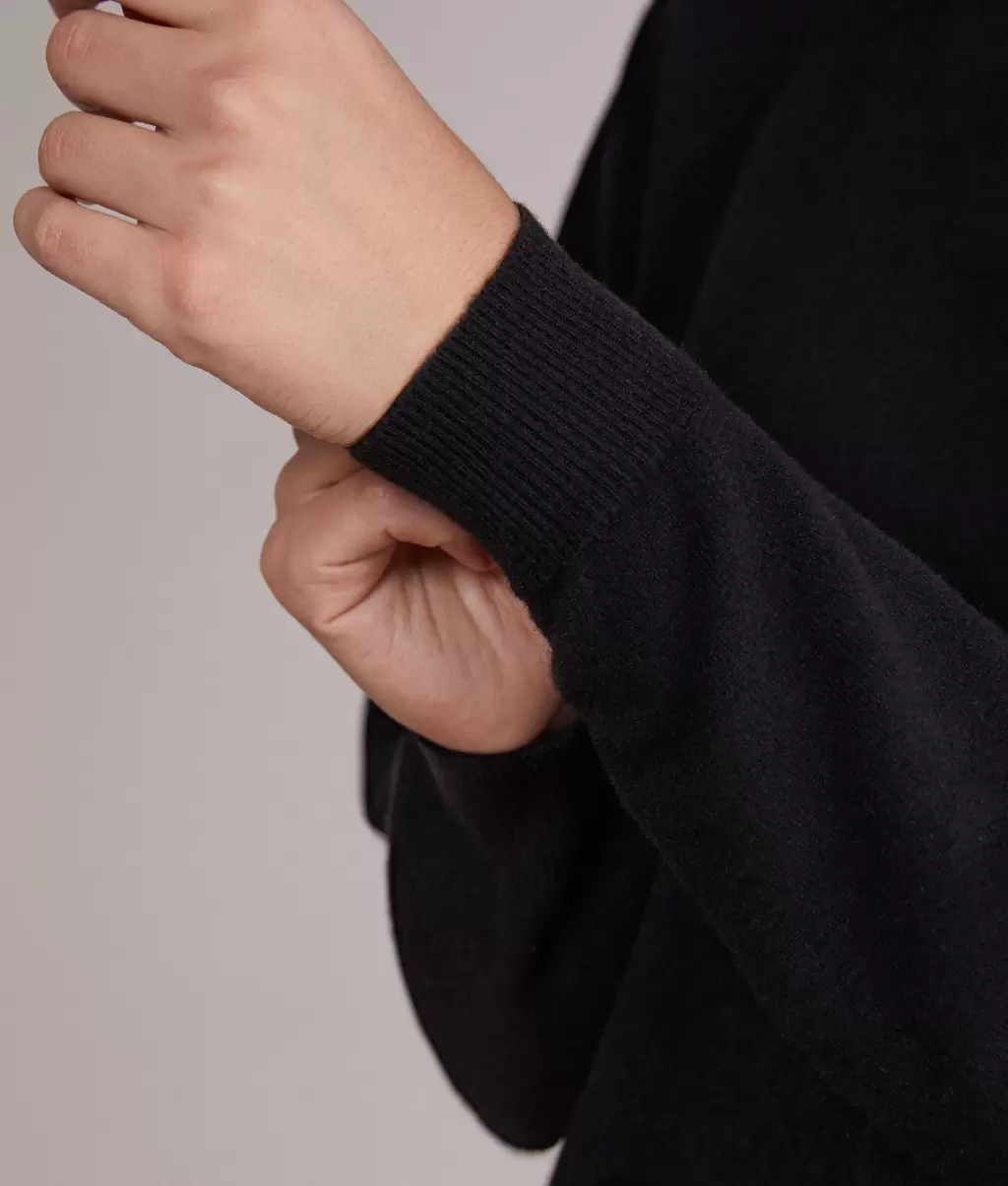 Black Falconeri Bluzka Maxi Z Okągłym Dekoltem Z Kaszmiru Ultrasoft Swetry Z Okrągłym Dekoltem Kobieta - 3