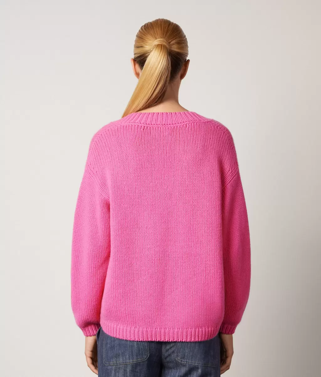 Pink Kobieta Swetry Z Dekoltem W Serek Falconeri Trykotowy Sweter Z Dekoltem W Serek Z Kaszmiru Ultrasoft - 2