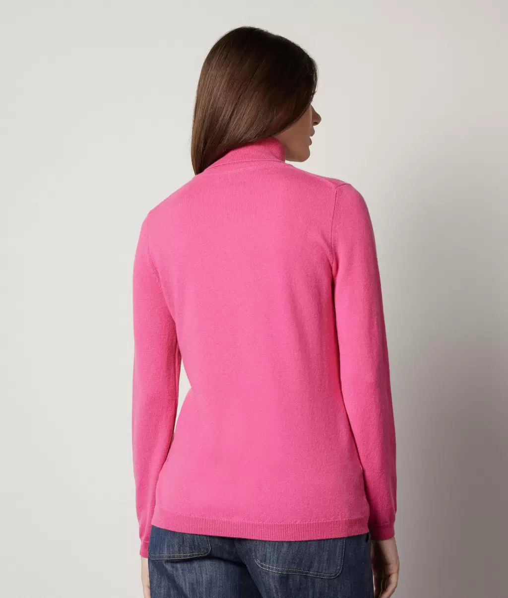 Kobieta Sweter Z Golfem Z Kaszmiru Ultrasoft Falconeri Golfy Pink - 2