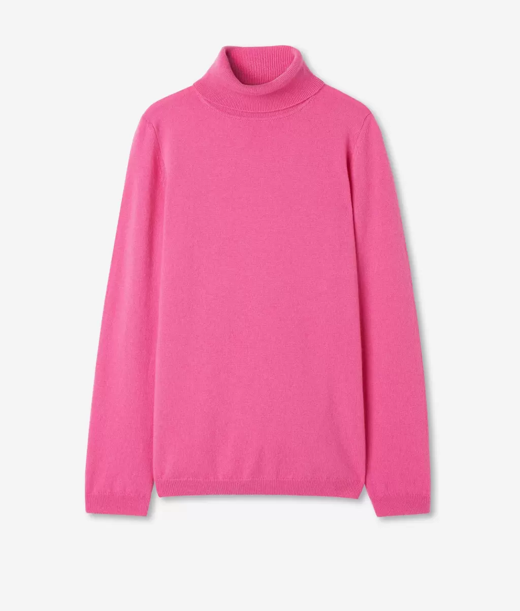 Kobieta Sweter Z Golfem Z Kaszmiru Ultrasoft Falconeri Golfy Pink - 4