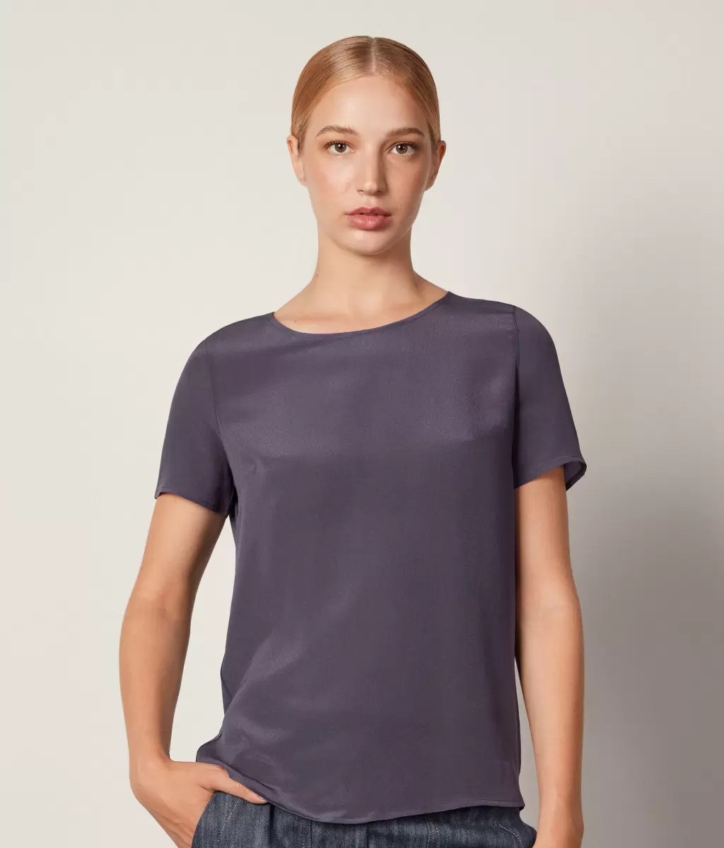 Violet Topy I T-Shirty Jedwabna Koszulka Z Okrągłym Dekoltem Falconeri Kobieta - 1