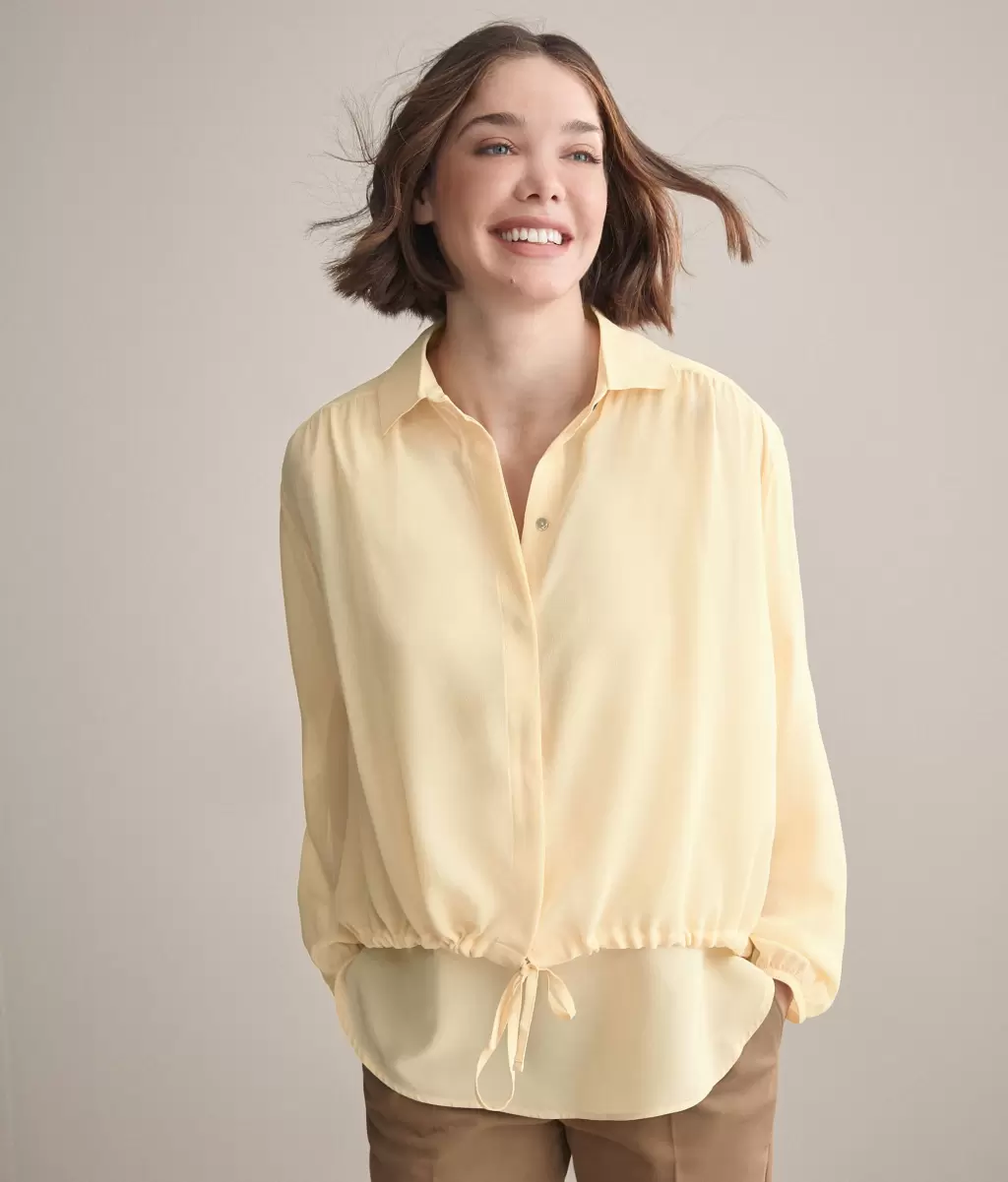 Falconeri Kobieta Yellow Żorżetowa Koszula Z Wiązaniem Koszule I Bluzki - 1