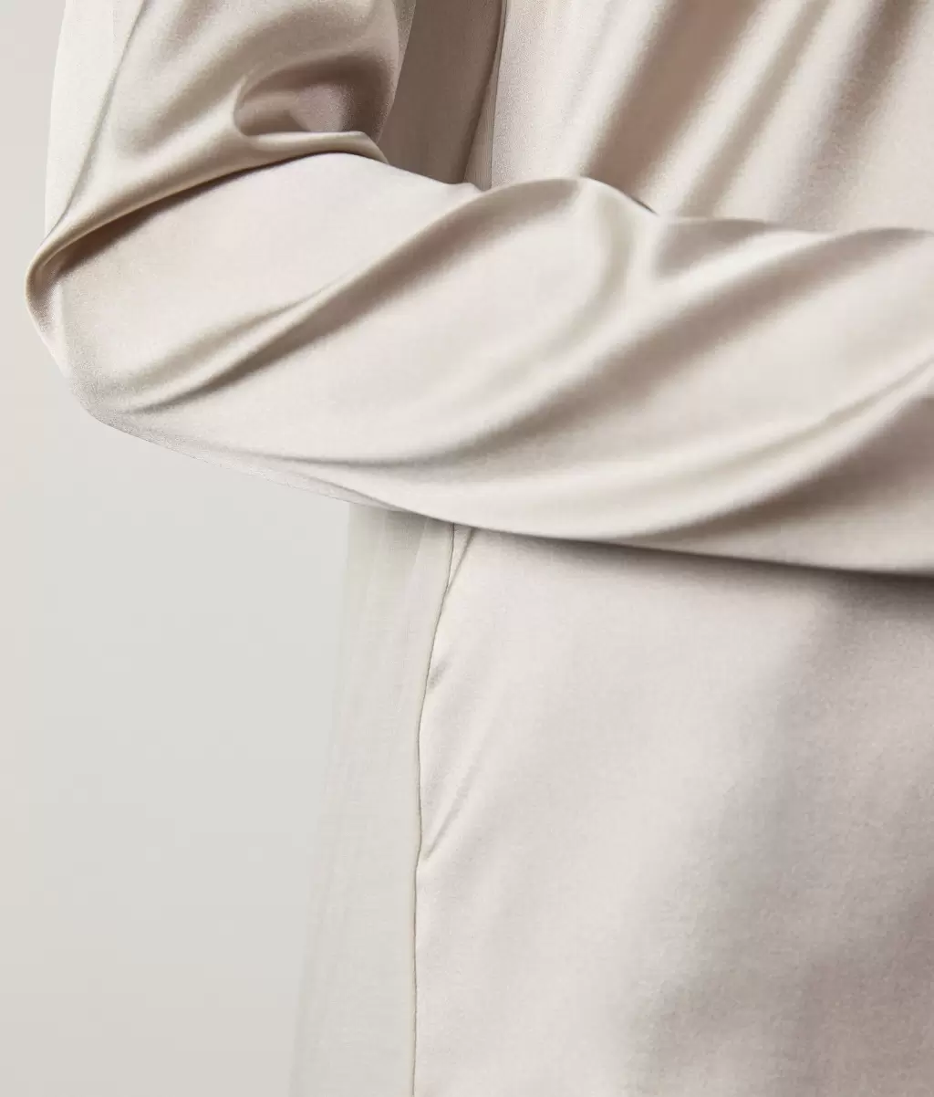 White Kobieta Falconeri Koszule I Bluzki Bluzka Z Okrągłym Dekoltem Z Satyny Jedwabnej - 3
