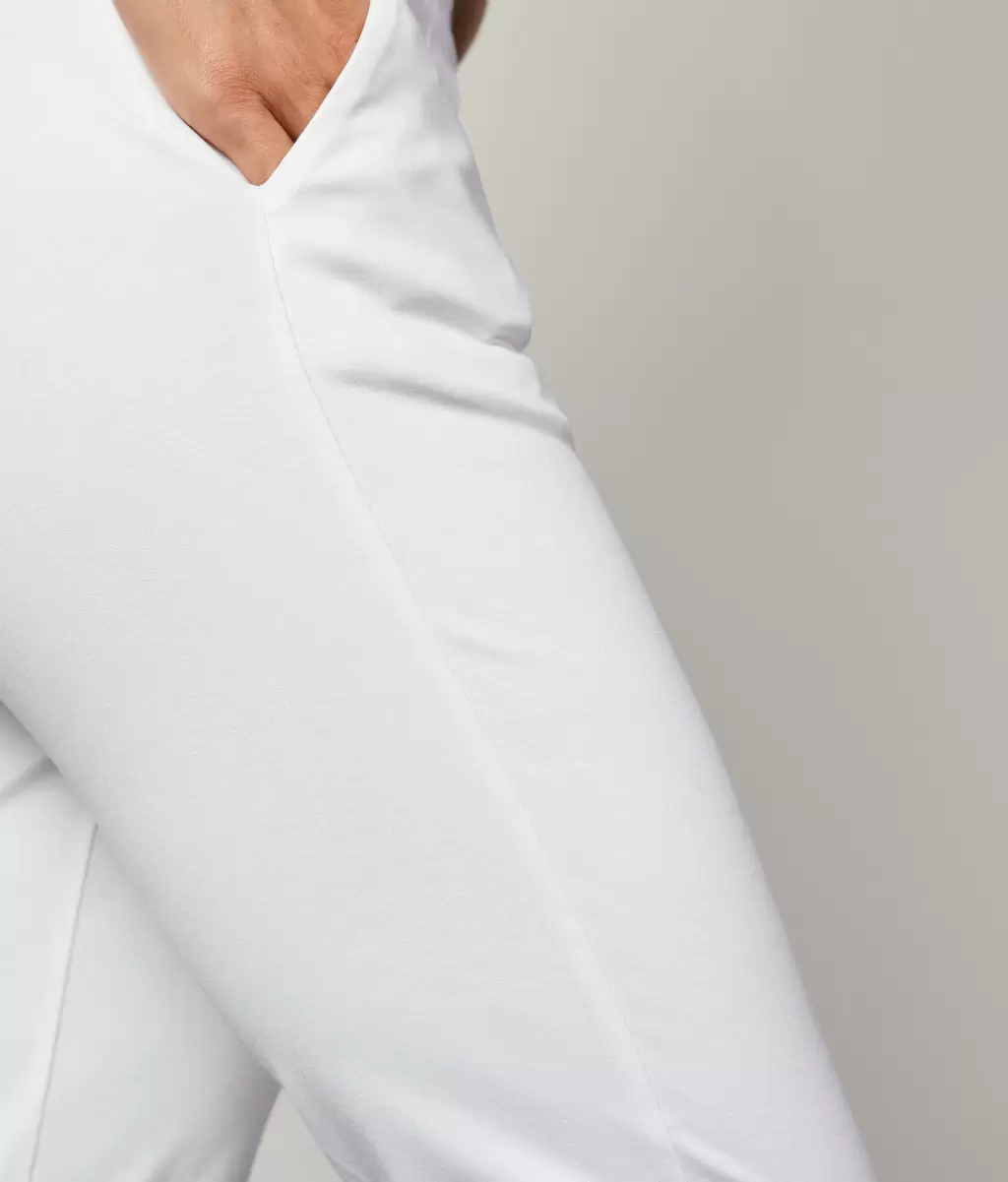 Cygaretki Bawełniane Spodnie Cygaretki Kobieta Falconeri White - 3