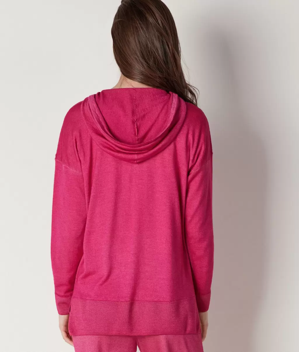 Falconeri Bluza Na Zamek Z Kaszmiru Ultrafine Pink Bluzy Kobieta - 2
