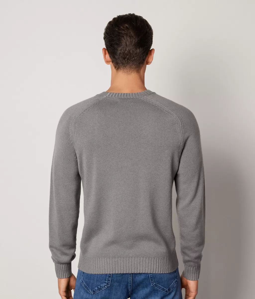 Swetry Z Okrągłym Dekoltem Pulower Z Kaszmiru Ultrasoft Mężczyzna Falconeri Grey - 2