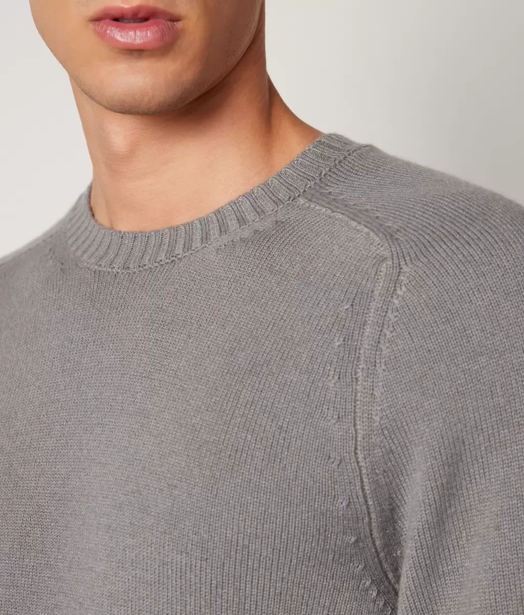 Swetry Z Okrągłym Dekoltem Pulower Z Kaszmiru Ultrasoft Mężczyzna Falconeri Grey - 3