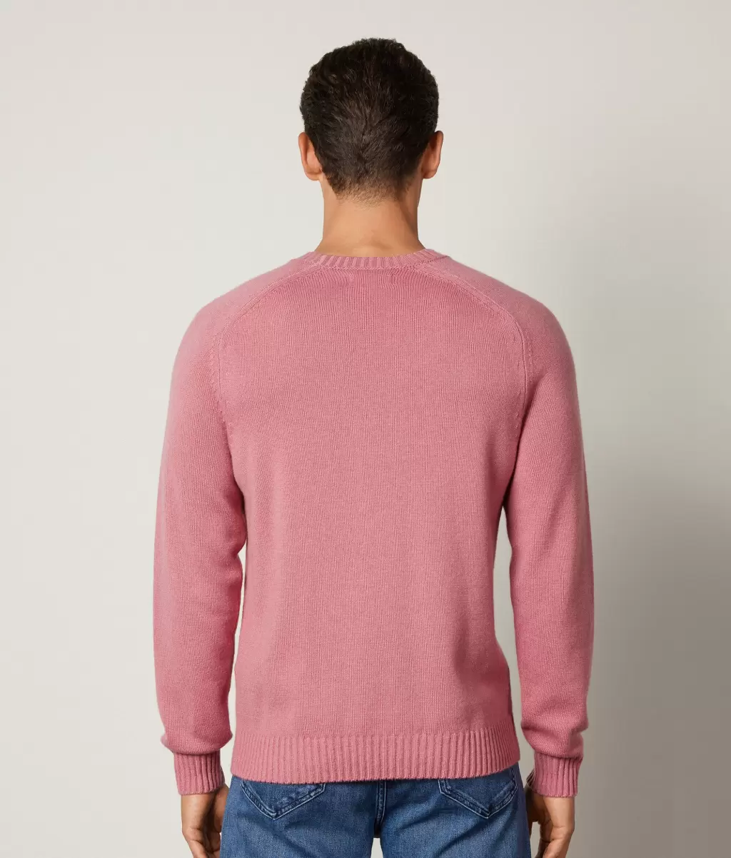 Swetry Z Okrągłym Dekoltem Pale_Pink Pulower Z Kaszmiru Ultrasoft Falconeri Mężczyzna - 2