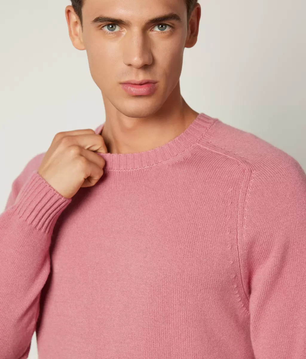 Swetry Z Okrągłym Dekoltem Pale_Pink Pulower Z Kaszmiru Ultrasoft Falconeri Mężczyzna - 3