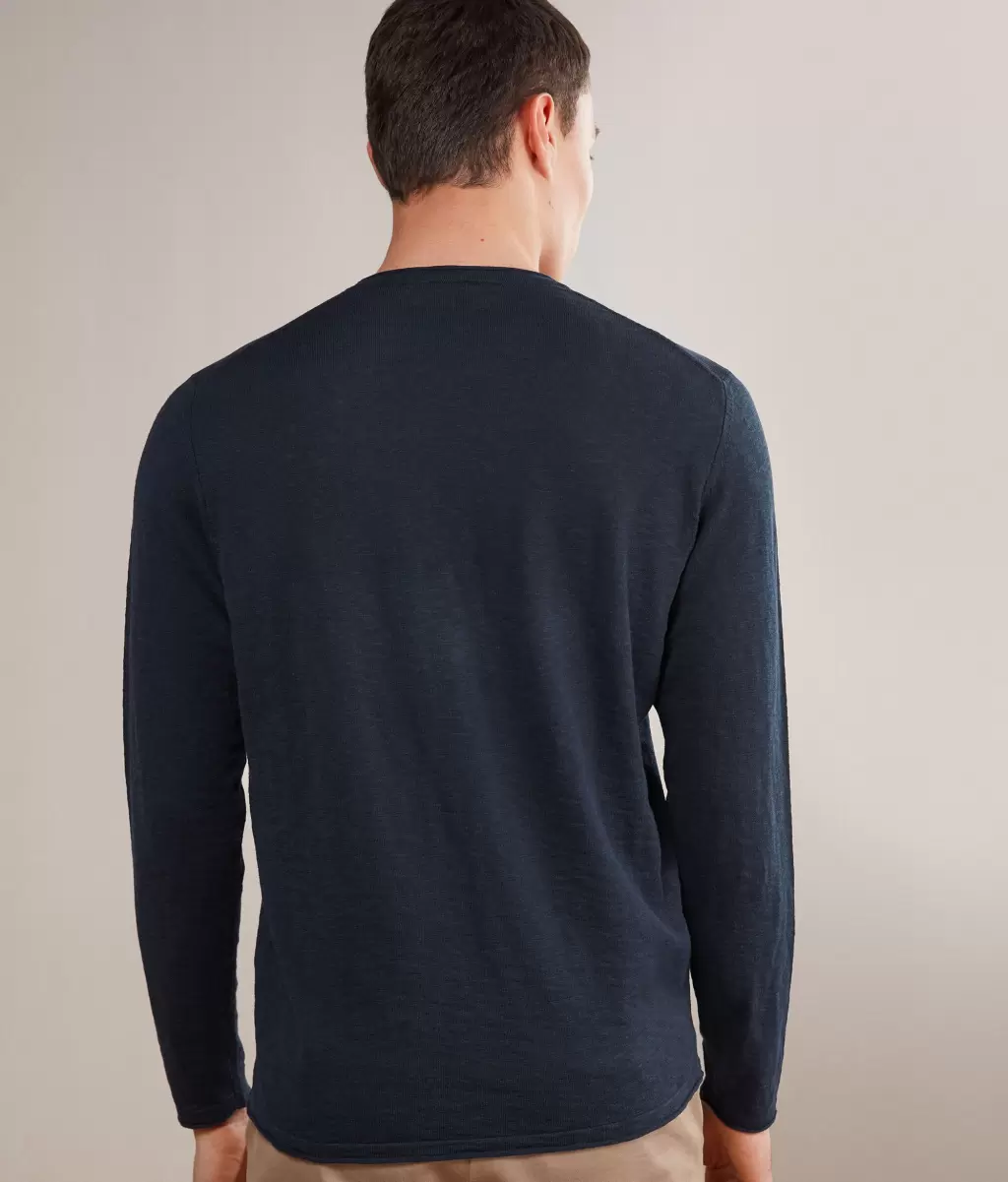 Blue Swetry Z Okrągłym Dekoltem Sweter Z Okrągłym Dekoltem Twist Mężczyzna Falconeri - 2