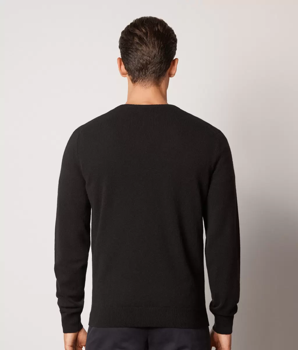 Black Mężczyzna Falconeri Swetry Z Dekoltem W Serek Sweter Z Dekoltem W Serek Z Kaszmiru Ultrasoft - 2