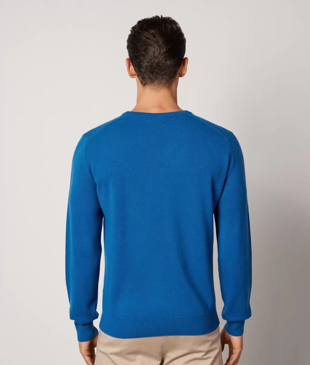 Blue Mężczyzna Falconeri Swetry Z Dekoltem W Serek Sweter Z Dekoltem W Serek Z Kaszmiru Ultrasoft - 2