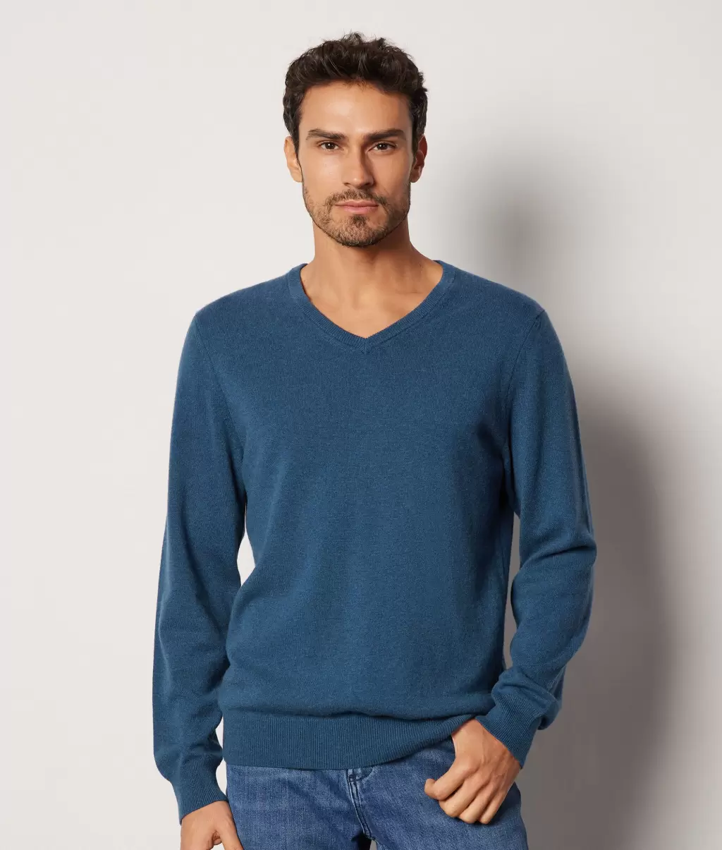Mężczyzna Blue Falconeri Swetry Z Dekoltem W Serek Sweter Z Dekoltem W Serek Z Kaszmiru Ultrasoft - 1