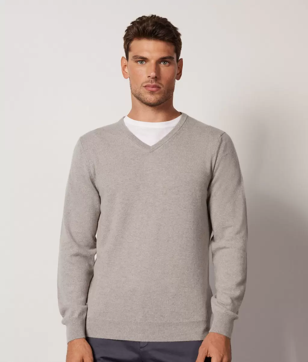 Falconeri Grey Mężczyzna Swetry Z Dekoltem W Serek Sweter Z Dekoltem W Serek Z Kaszmiru Ultrasoft - 1
