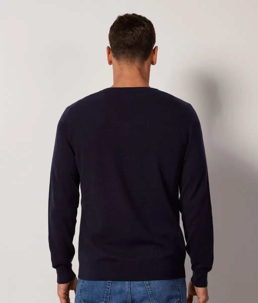Sweter Z Dekoltem W Serek Z Kaszmiru Ultrasoft Blue Falconeri Swetry Z Dekoltem W Serek Mężczyzna - 2