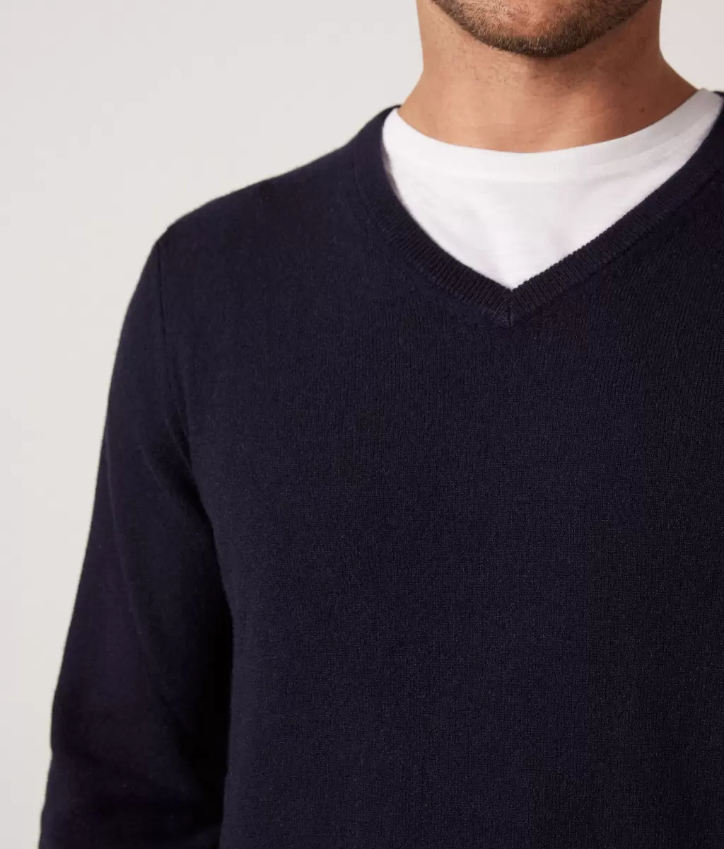 Sweter Z Dekoltem W Serek Z Kaszmiru Ultrasoft Blue Falconeri Swetry Z Dekoltem W Serek Mężczyzna - 3