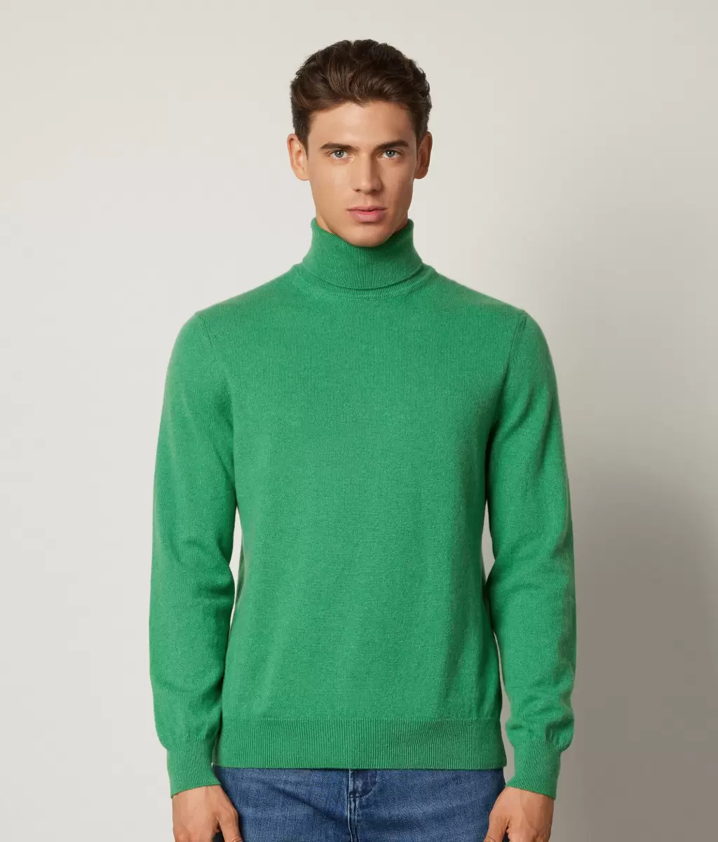 Green Falconeri Sweter Z Golfem Z Kaszmiru Ultrasoft Golfy Mężczyzna - 1
