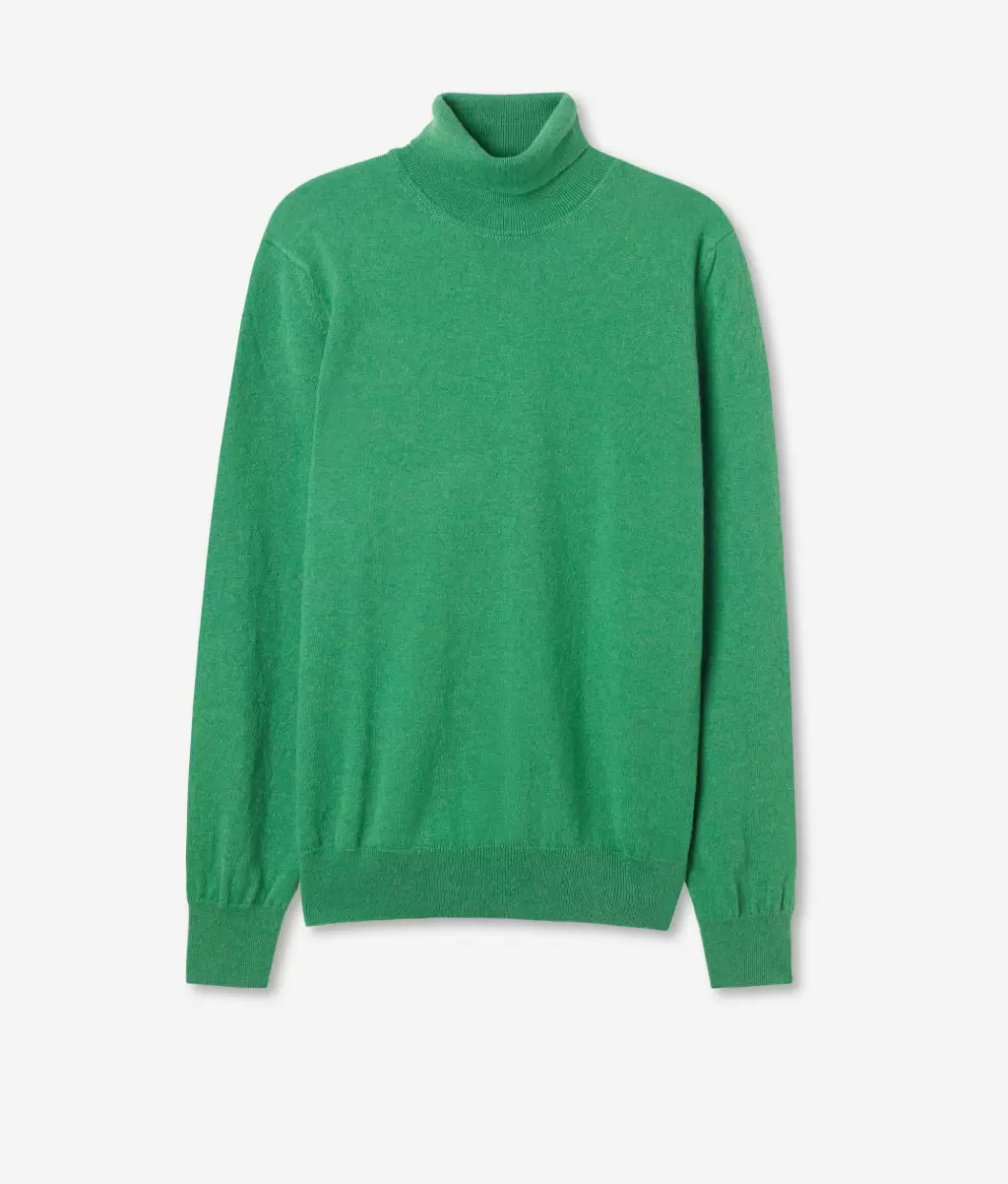 Green Falconeri Sweter Z Golfem Z Kaszmiru Ultrasoft Golfy Mężczyzna - 4