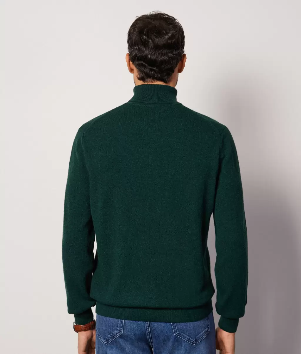 Falconeri Mężczyzna Sweter Z Golfem Z Kaszmiru Ultrasoft Golfy Green - 2