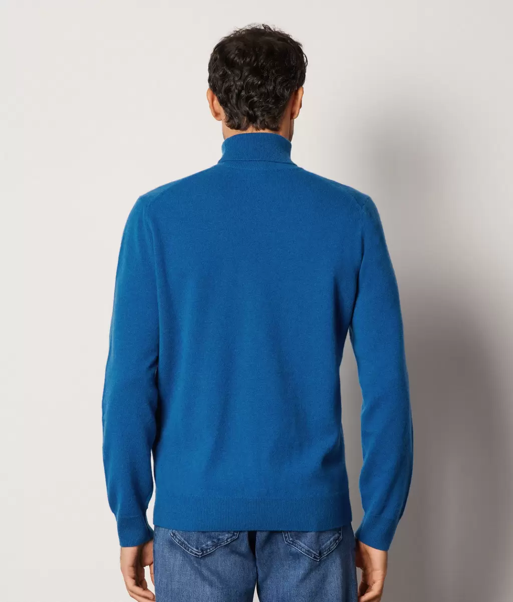Mężczyzna Sweter Z Golfem Z Kaszmiru Ultrasoft Blue Falconeri Golfy - 2