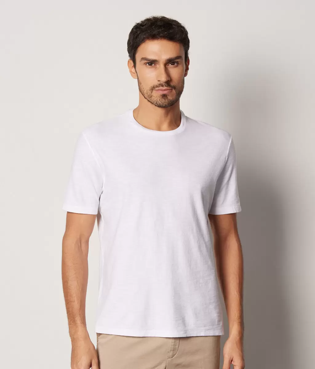 Mężczyzna Falconeri Koszulka Z Bawełny Twist White T-Shirty I Koszulki Polo - 1