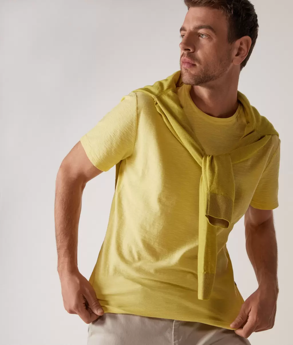 Yellow Falconeri Mężczyzna Koszulka Z Bawełny Twist T-Shirty I Koszulki Polo