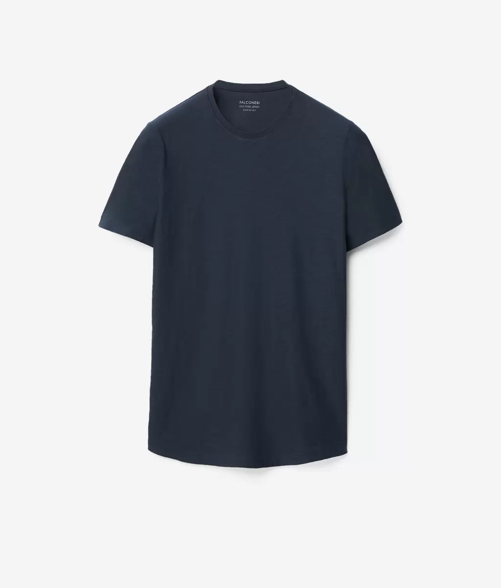 T-Shirty I Koszulki Polo Blue Koszulka Z Bawełny Twist Falconeri Mężczyzna - 4