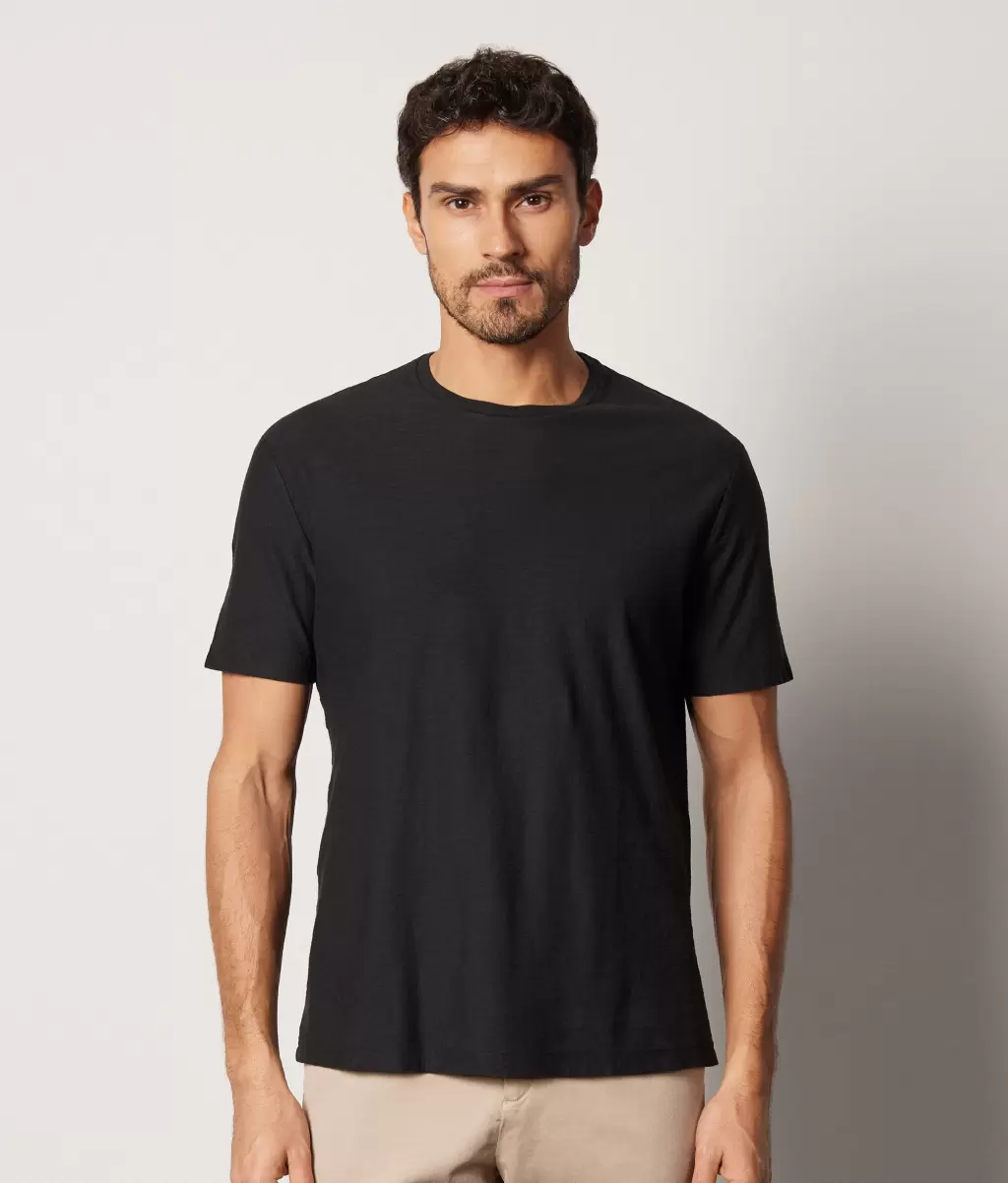 Mężczyzna Falconeri Black T-Shirty I Koszulki Polo Koszulka Z Bawełny Twist - 1