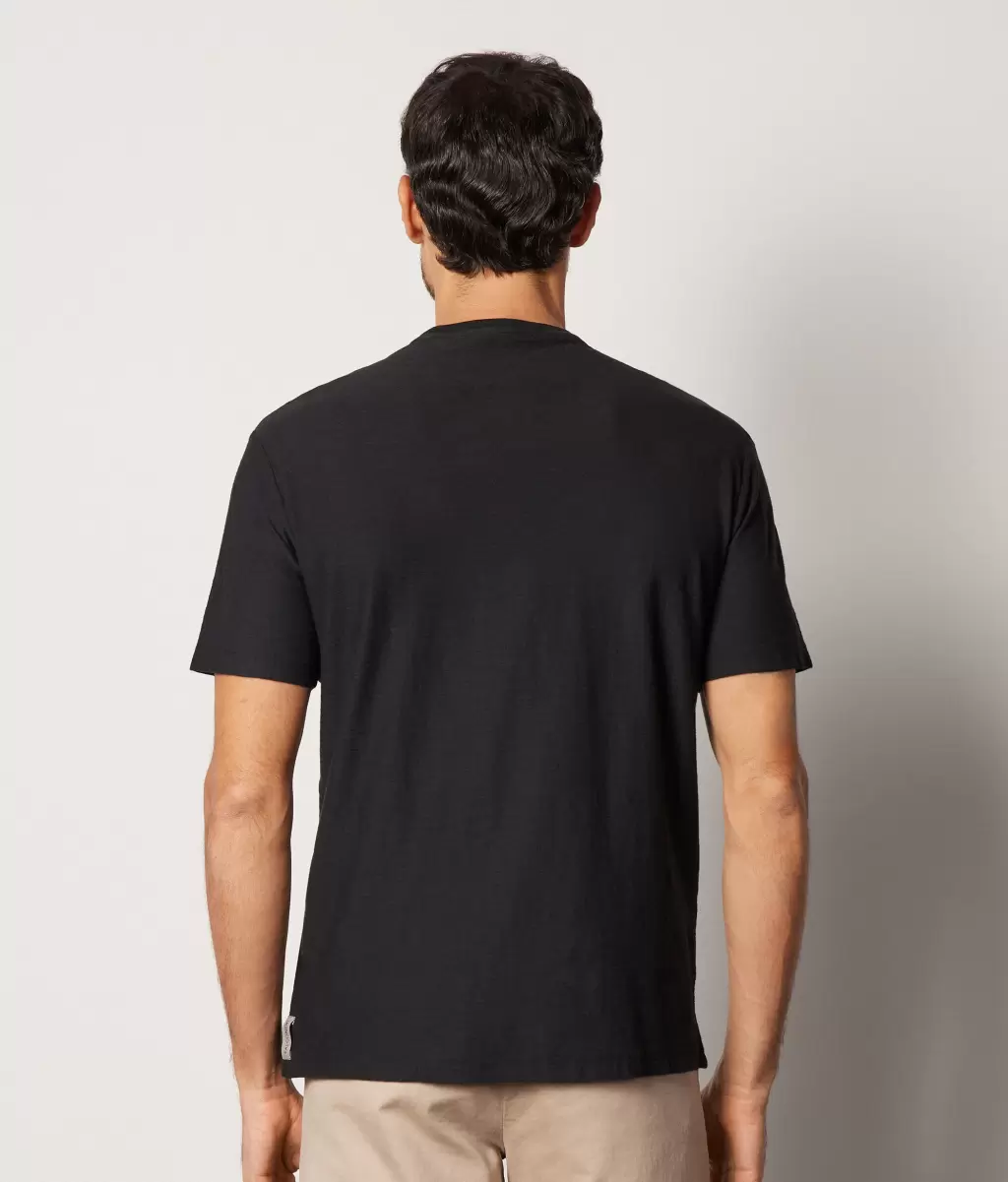 Mężczyzna Falconeri Black T-Shirty I Koszulki Polo Koszulka Z Bawełny Twist - 2
