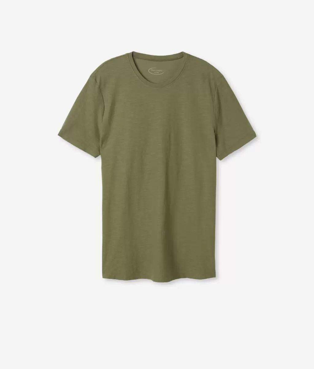 Green T-Shirty I Koszulki Polo Falconeri Koszulka Z Bawełny Twist Mężczyzna - 4