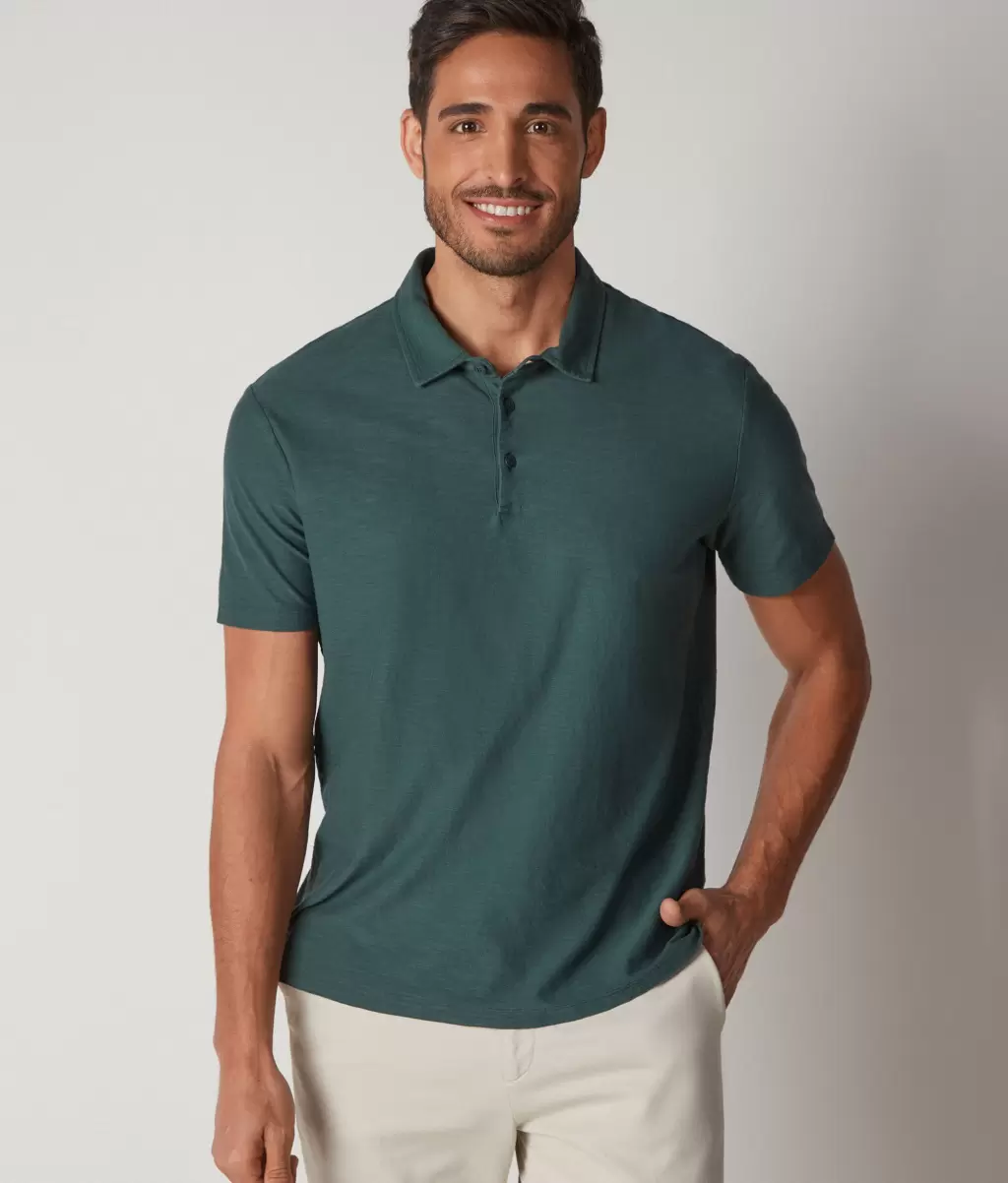 Koszulka Polo Z Bawełny Twist Mężczyzna Dark_Green T-Shirty I Koszulki Polo Falconeri - 1