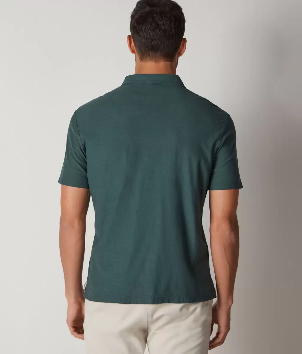 Koszulka Polo Z Bawełny Twist Mężczyzna Dark_Green T-Shirty I Koszulki Polo Falconeri - 2