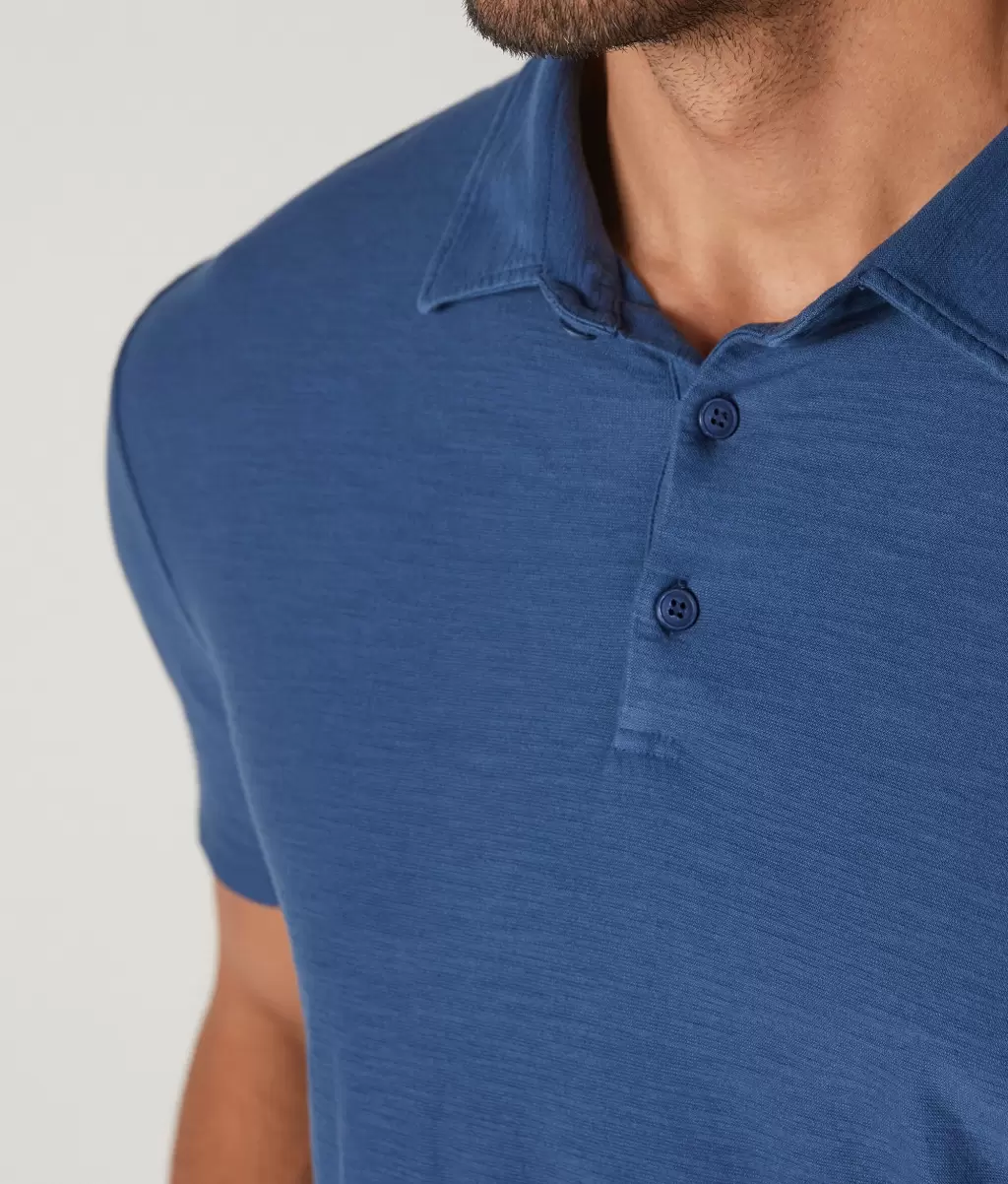 Mężczyzna Koszulka Polo Z Bawełny Twist Blue T-Shirty I Koszulki Polo Falconeri - 3