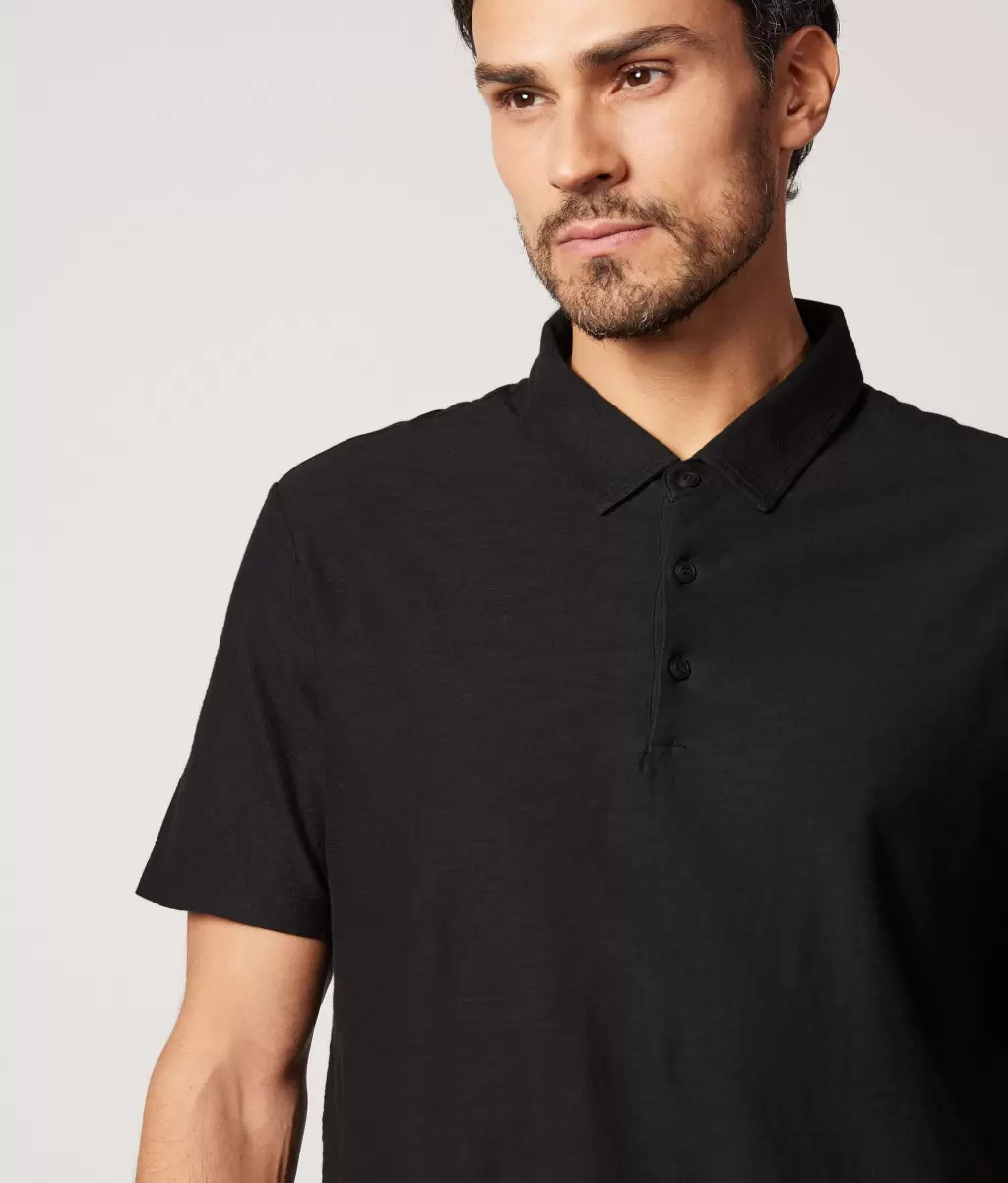 Falconeri Mężczyzna T-Shirty I Koszulki Polo Black Koszulka Polo Z Bawełny Twist - 3