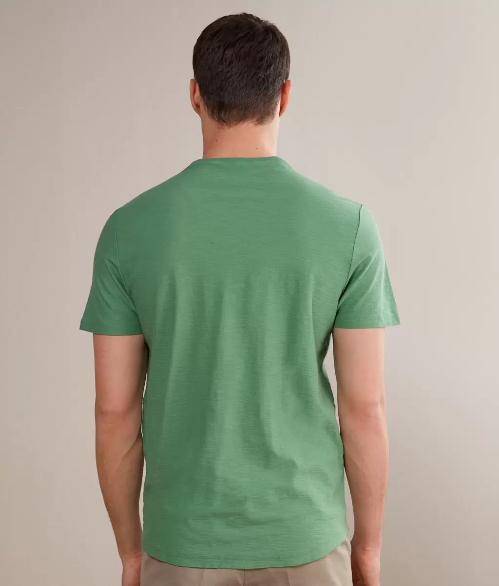 Mężczyzna Koszulka Z Bawełny Twist T-Shirty I Koszulki Polo Falconeri Green - 2