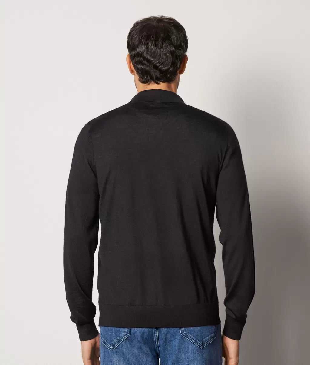 Black T-Shirty I Koszulki Polo Mężczyzna Falconeri Koszulka Polo Z Kaszmiru Ultrafine - 2